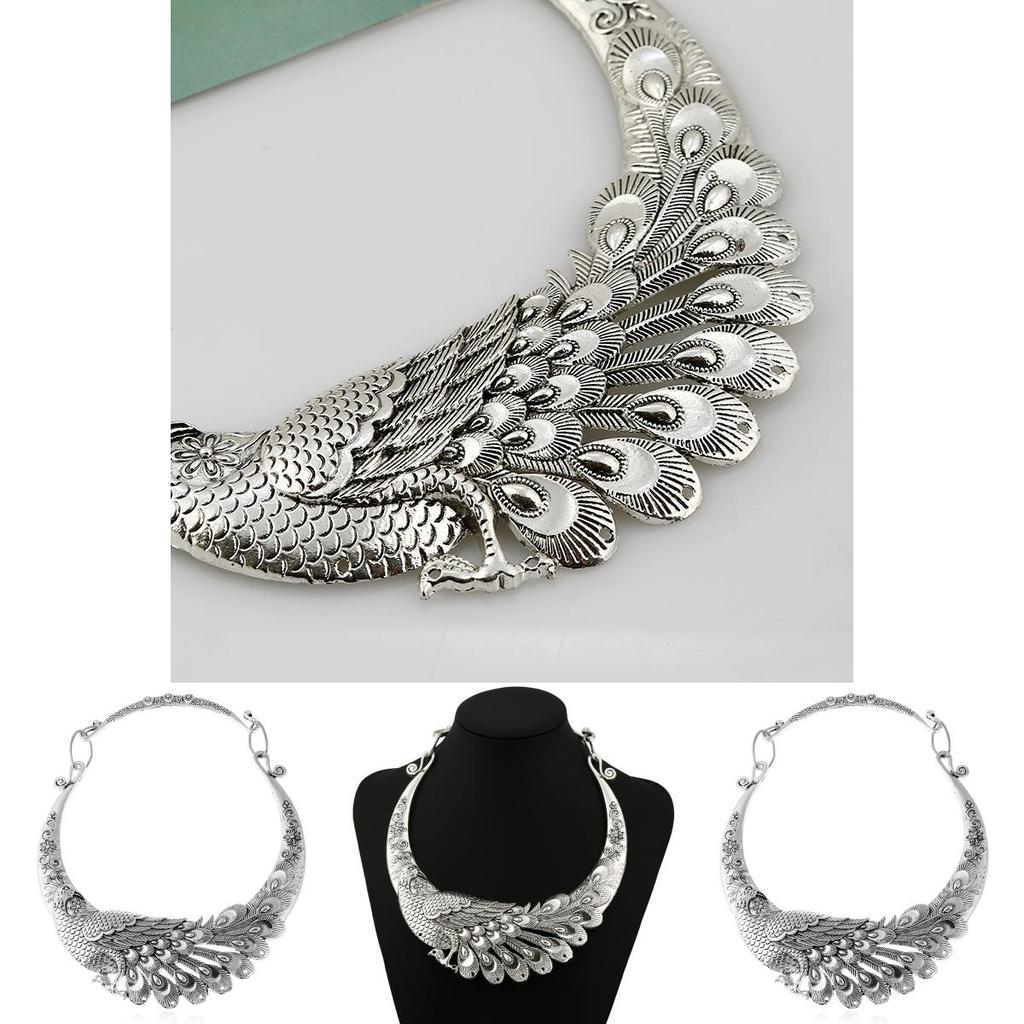 Boho Style Peacock Pendant Necklace With Gold Plated Finish For Womens Accessories