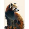 Animal and Forest Poster Eagle Wolf Tiger Lion Cat Panda Fox Tree Canvas  for Living Room Home Decor Wall Art Mural