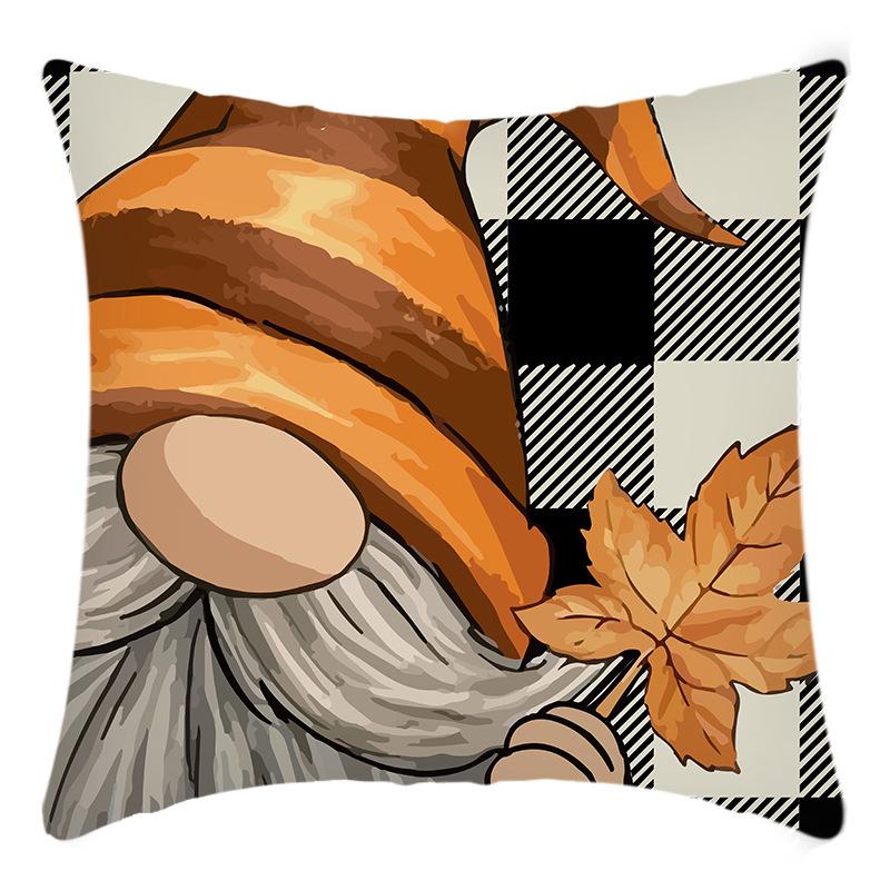 New Thanksgiving Series Pillow Cover Elf Letter Pumpkin Print Cushion Home Sofa Cushion Cover