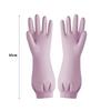 Waterproof Fleece Gloves Durable Dishwashing Gloves Long Cuff Kitchen Gloves  Household