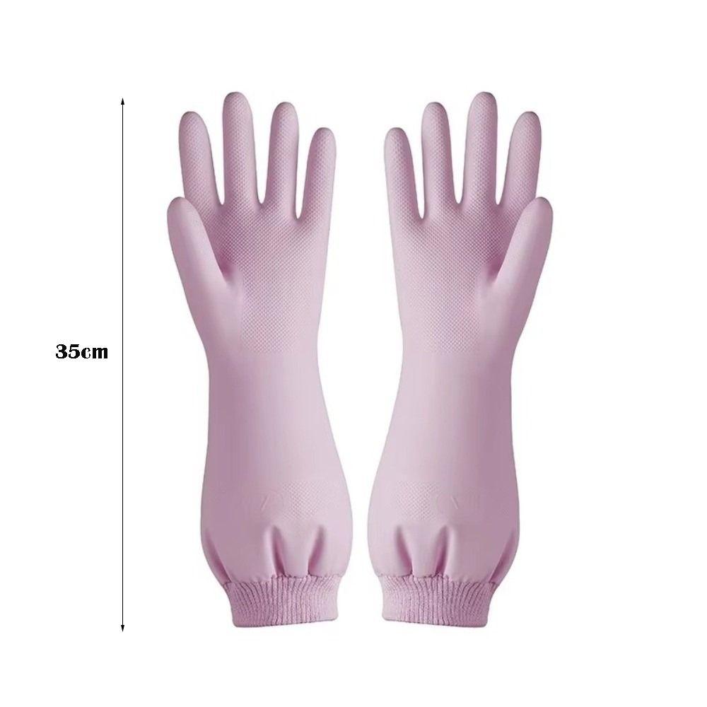 Waterproof Fleece Gloves Durable Dishwashing Gloves Long Cuff Kitchen Gloves Household