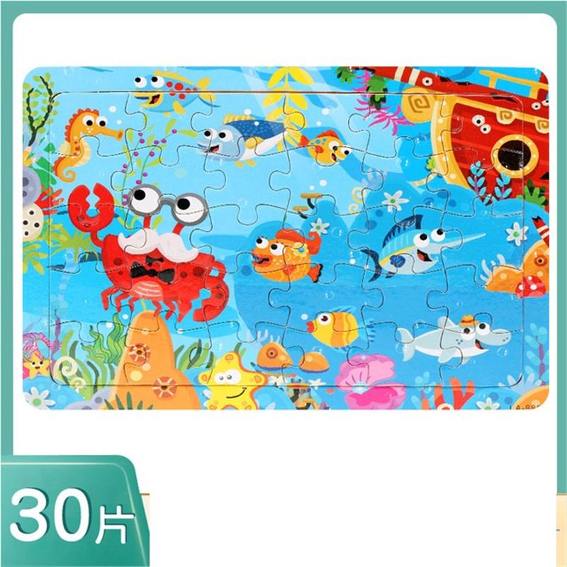 30 Piece Wooden Jigsaw 3d  Puzzle Kids Cartoon Animal Vehicle Puzzles Game Baby Early Learning Educational Toys  parenting skill