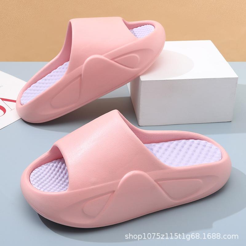 Summer New Women's Two-color One-word Thick-bottomed Non-slip and Wear-resistant Fashion Casual Outdoor Beach Cool Slippers