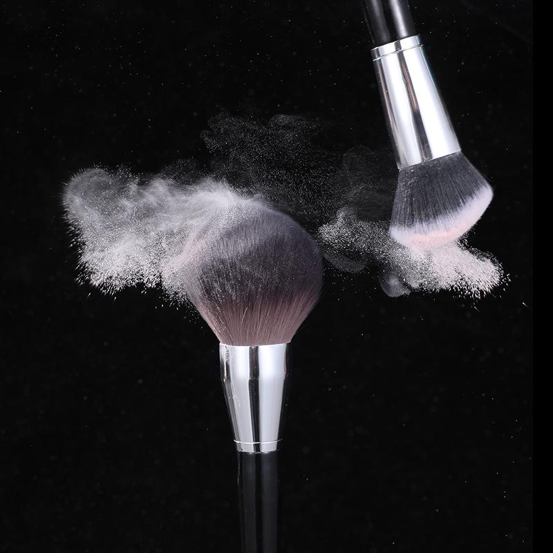 Silk Family Makeup Brush Set: Contour, Loose Powder, Blush, Blending, Eyebrow, Eye & Nose Shadow Brushes.