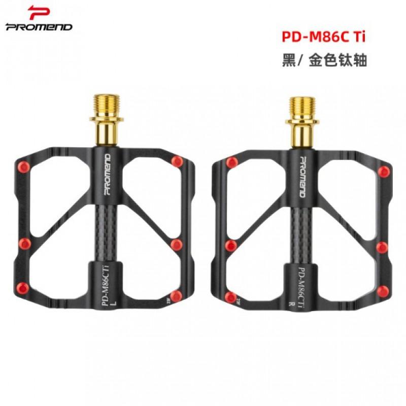PROMEND Titanium Axle Carbon Tube Bike Pedals 86T 3 Bearings Mountain Road Bikes