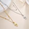 Music Note Pendant Necklace Stainless Steel Women's Double-layer Bead Chain Music Enthusiast Hip-hop Punk Jewelry Gift