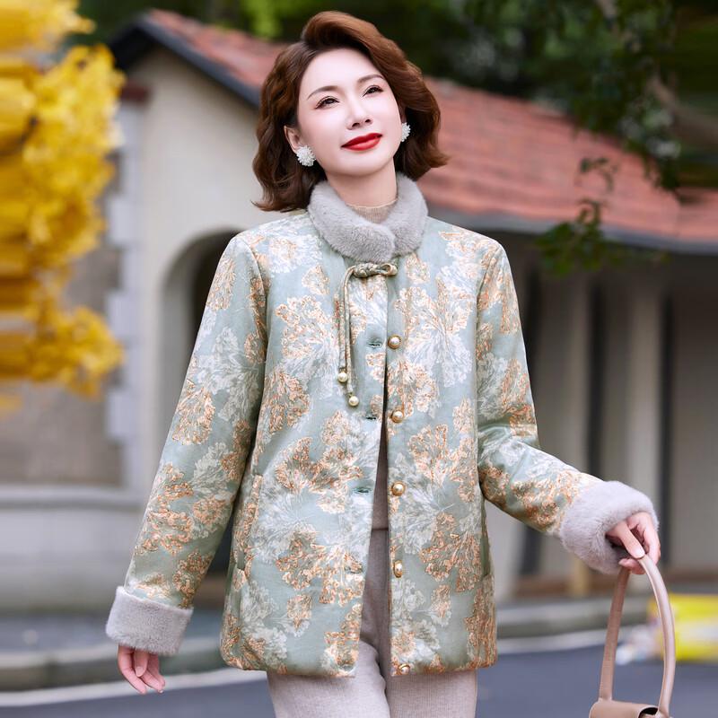 Langsha Women's Vintage Floral Padded Cotton Jacket