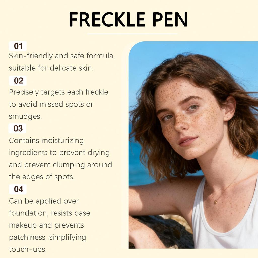 Zephoco Light Brown Freckle Pen: Smooth application, excellent color payoff for natural faux freckles.