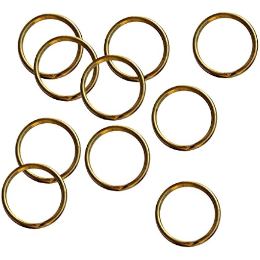 Homyl Brass Split Key Ring Lot Round Hoop Double Loop Key Chain All 8 Sizes - 12mm