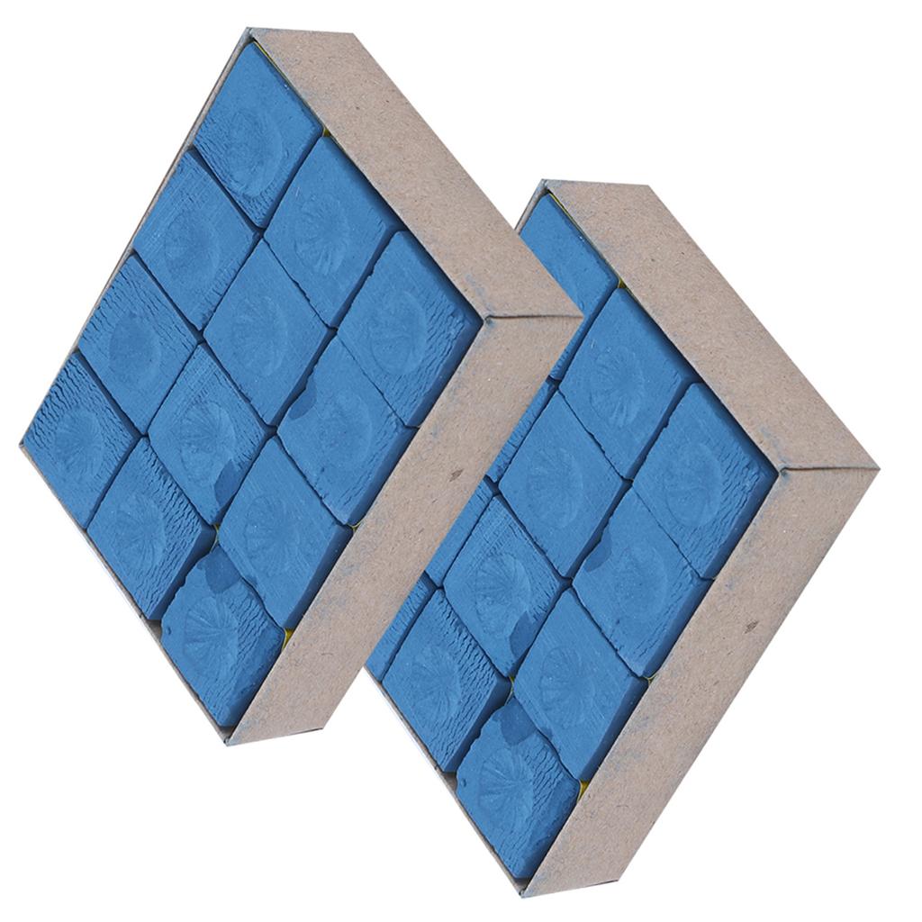 24pcs NoSlip Cue Tip Chalk Billiard Pool Cue Dry Chalk Accessory Cue Stick Chalks(Blue )
