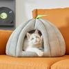 Casa de Mascotas de Calabaza de Peluche con Cojín Extraíble Invierno Otoño Cálida Cama Cueva para Perros Gatos Pequeños Medianos Nido para Dormir de Peluche para Gatos Cachorros de Interior