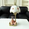1:12 Dollhouse Miniature Bear Table Lamp White Cover Bedside Lamp Furniture Home Model Decor Toy Doll House Accessories