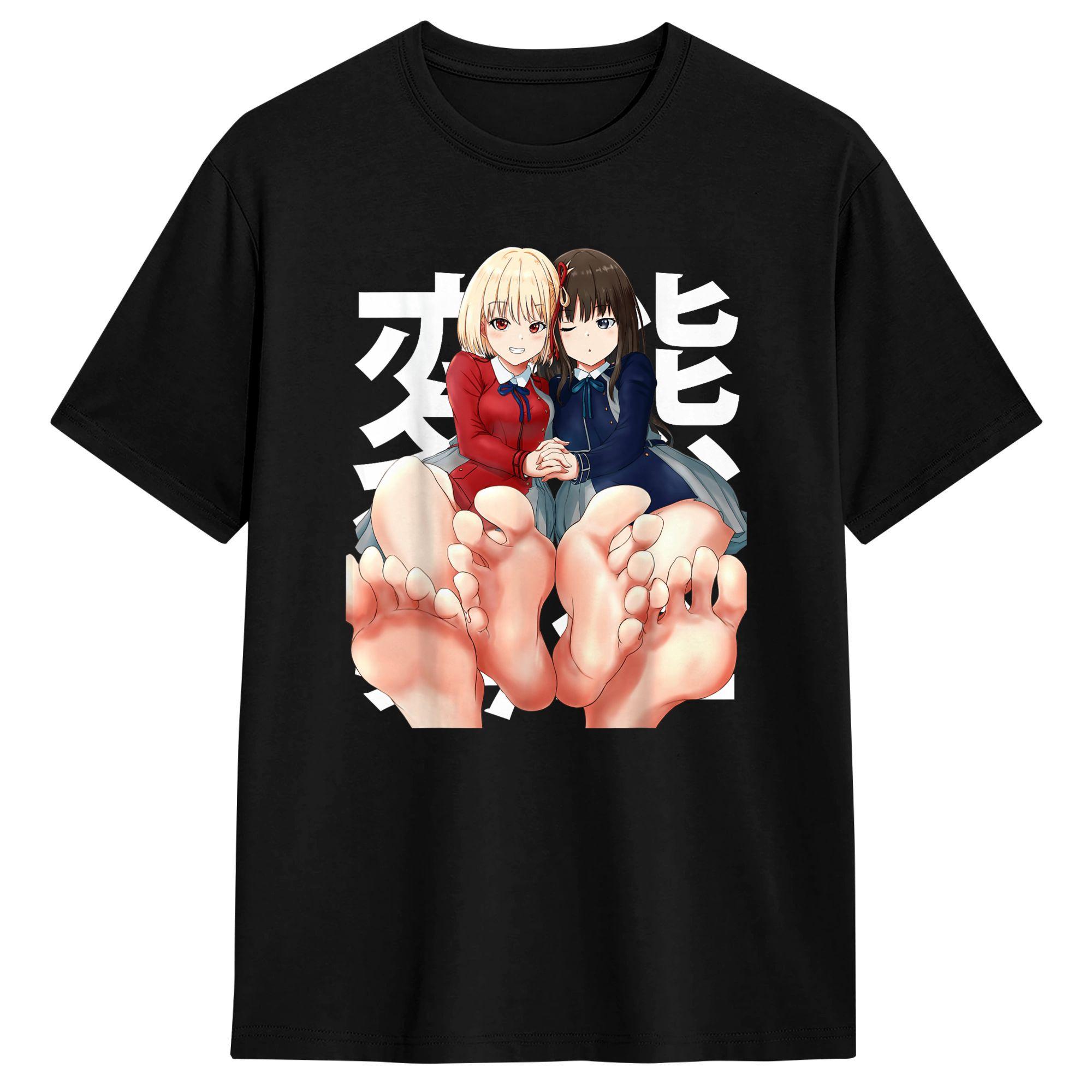 

Japanese Submissive Feet Toes Anime T Shirt Couple Y2K Funny T-Shirts Beach Crew Neck Harajuku Tees Casual Oversized Tops - ... 5XL різнокольоровий