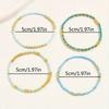 4pcs/set Bohemia Turquoise Color Seedbeads Stretch Bracelet Jewelry Glassbeads Elastic Handmade for Women Girls Daily Wear Gifts