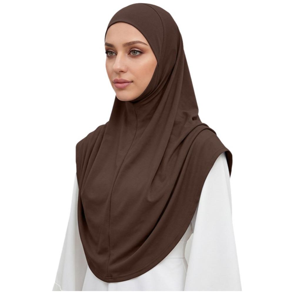 Draped Design Instant Hijab Full Coverage Prayer Hijab New Pullover Hijab Women кофейный