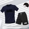 Nuevo conjunto deportivo de verano para hombre, camiseta de manga corta y pantalones cortos de dos piezas, ropa casual transpirable y de secado rápido.