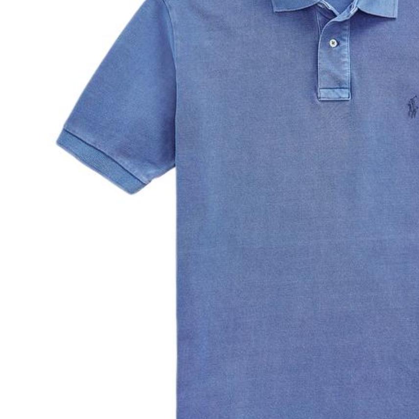 Polo Ralph Lauren Solid Color Small Logo Embroidered Washed Mesh Short Sleeve Polo Shirt Men tops Blue MNPOKNI1N821694-400