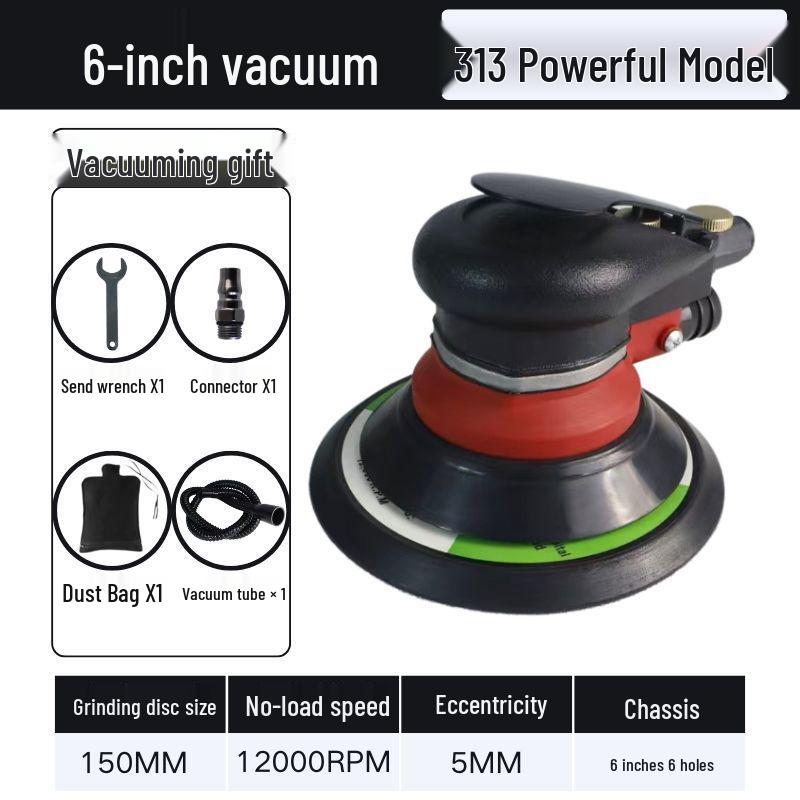 5" & 6" High-Speed Pneumatic Sander and Polisher, Model 313 Handheld Air Grinder