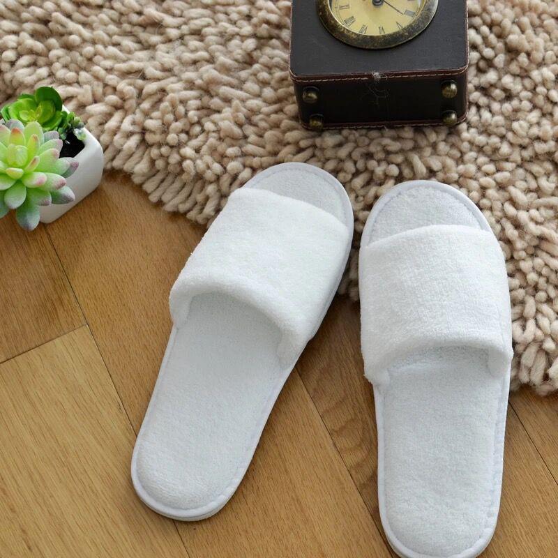 Five-Star Coral Fleece Non-Slip Thickened Disposable Slippers for Hotels, Guesthouses, or Home Use