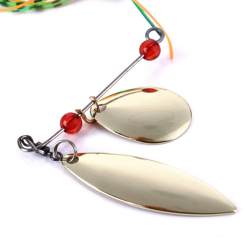 Lure Bait Willow Leaf Type Alloy Mustache Lure17gRotating Fish-Shaped Sequin Anti-Hook Bottom Freshwater and Saltwater Universal