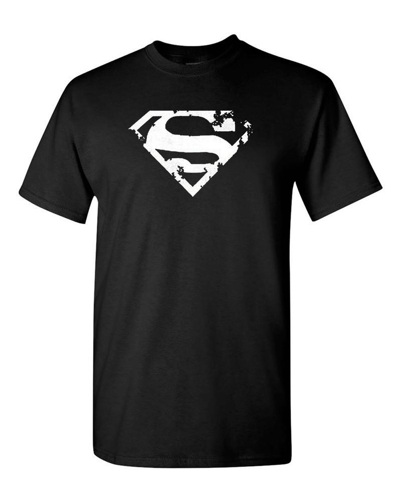 Superman Distressed Logo T-Shirt Workout Sport Gym Bodybuilding Training tees Unisex T-Shirt XXL