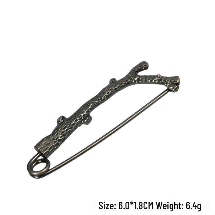 "Broșă Pin Pasăre Retro din Aliaj, Ramură de Bambus, pentru Cardigane de Damă"