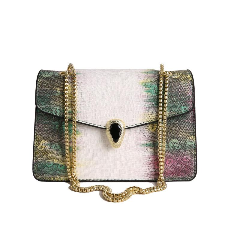 New Fashionable High-end Snake Pattern Chain Bag Single Shoulder Crossbody Trendy Women's Bag