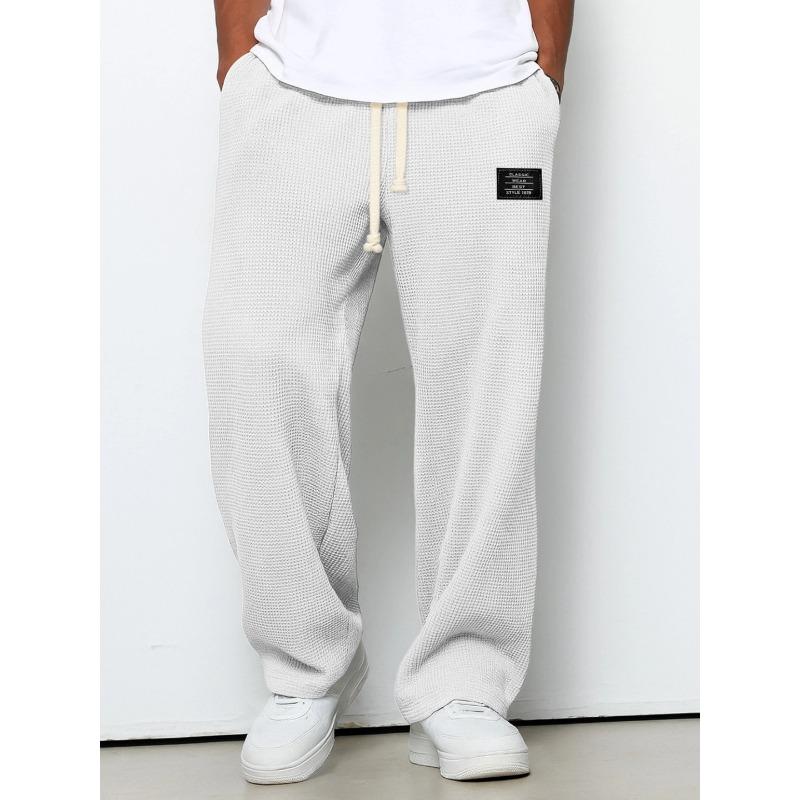 Men Loose Straight Wide Leg Casual Sports Long Sweatpants