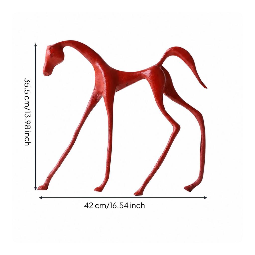 Alloy Horse Decor Statue Modern Geometric Figurine Contemporary for Display Shelf, Hotel