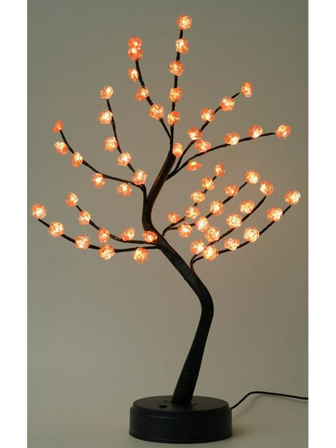 LED Bonsai Tree Lamp: Silver Branches with Pearls and Gold Leaf, Perfect for Christmas or Night Lighting