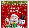 Merry Christmas Shower Curtain Santa Claus Snowman Reindeer Home Bathroom Decorations Xmas Gift Box Bathtub Curtain Set With