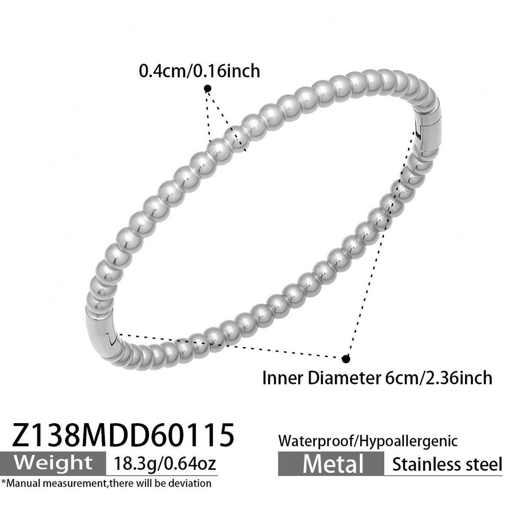 European & American Fashion Seashell Pearl Zircon Gold Bead Bracelet - Stainless Steel Light Luxury Women's Hand Jewelry