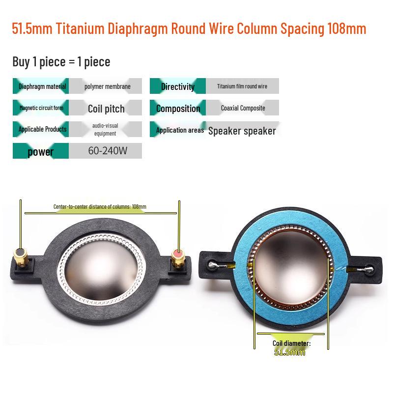 25-51 Core Tweeter Voice Coil Diaphragm with Round Flat Wire for Speaker Repair