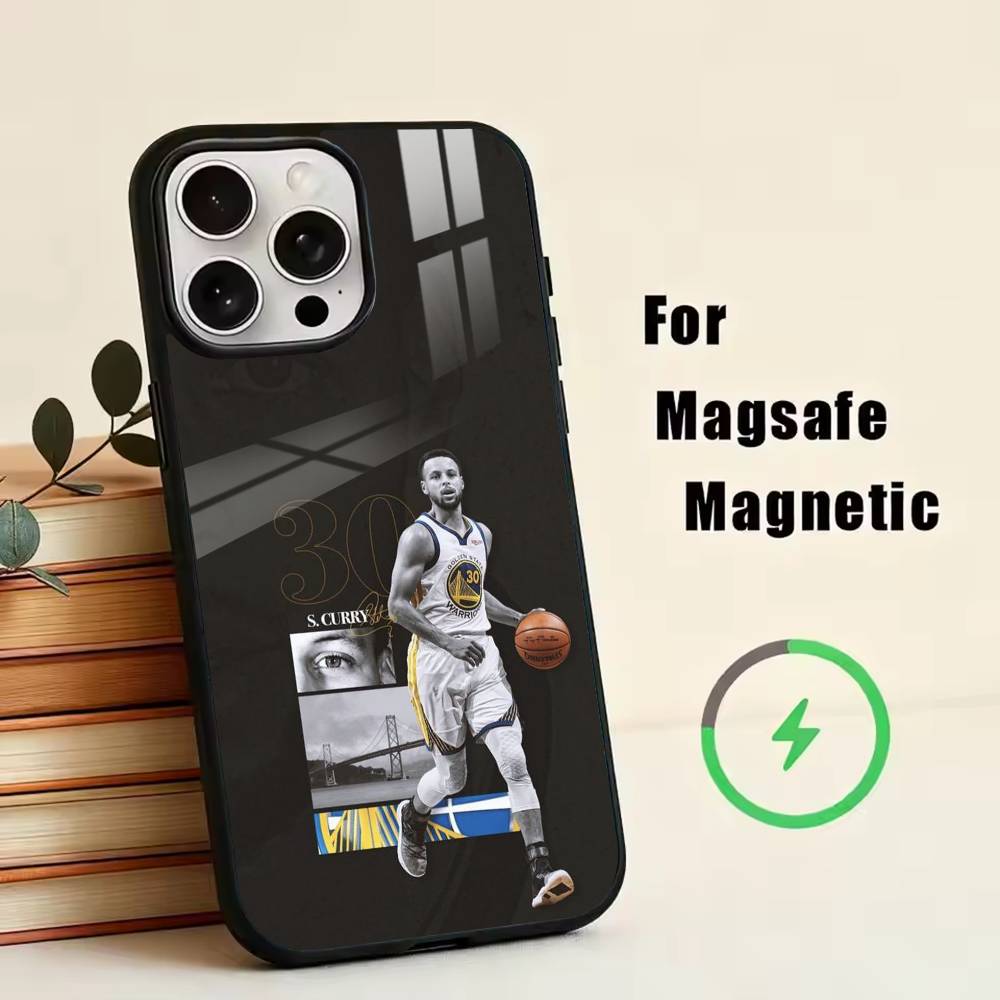 

S-Stephen Curry Phone Case For iPhone17,16,15,14,13,12,11 Plus,Pro Magnetic with Magsafe Wireless Charging iPhone13