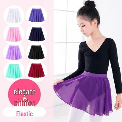 Girls' Ballet Chiffon Practice Skirt with Elastic Waistband