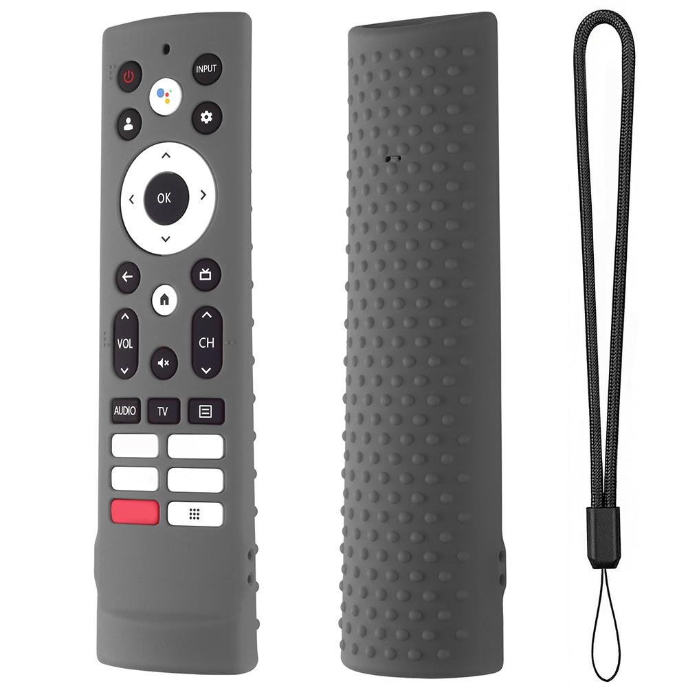Silicone Case Anti Slip Remote Control Case with Removal Lanyard TV Remote Control Case Cover for Hisense Voice Remote ERF3V90H