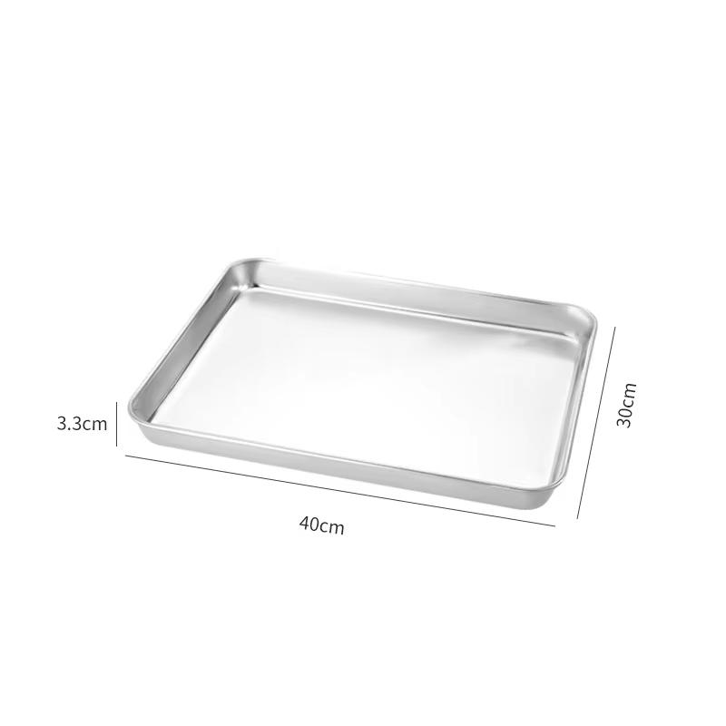Rectangle 316 Stainless Steel Tray Buffet Presentation Trays Metal Food Serving Plate Kitchen Organizer Trays Kitchen Organizer