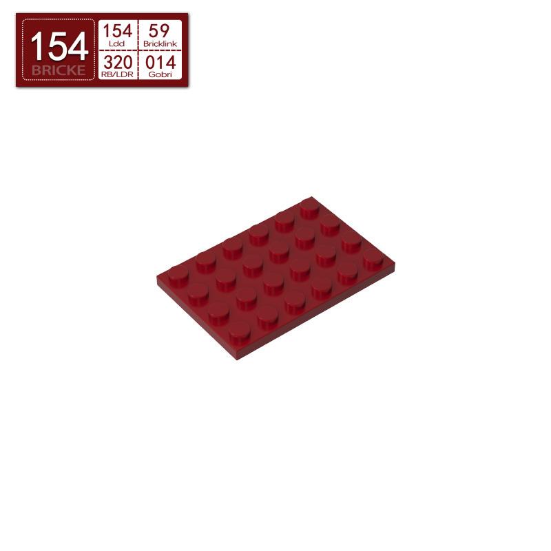 BRICKE Zhuan Ke 4x6 Plate Compatible with Lego MOC Building Blocks Puzzle Teaching Aids. 50g (14 pcs)