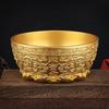 Copper Double Dragon Treasure Bowl: Wealth-Attracting Ornament for Home or Shop.