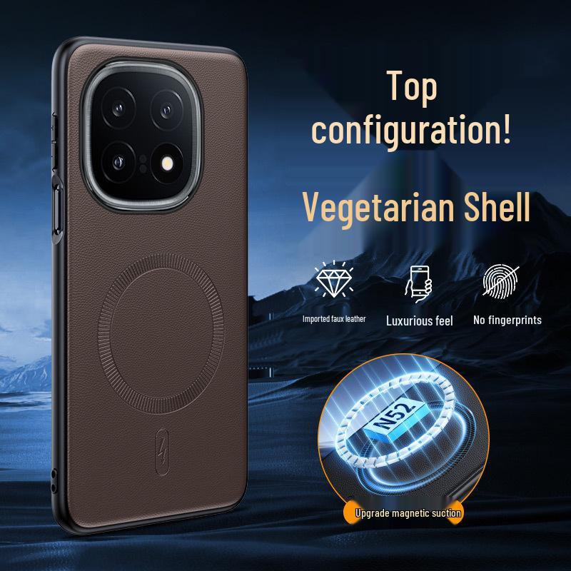 iQOO 15 Premium Leather Protective Case with Magnetic Wireless Charging Compatibility