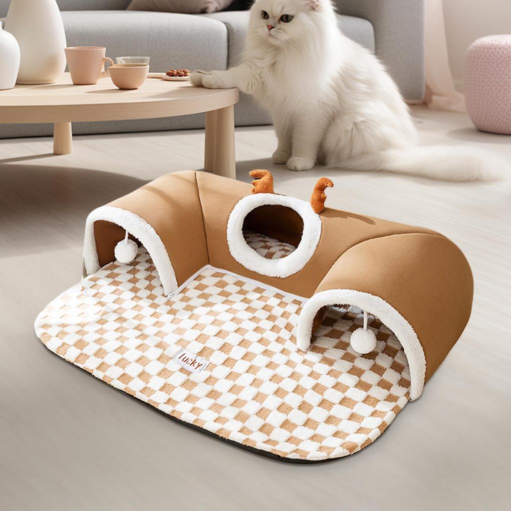 Höst Vinter Kattbo Förtjockad Varm Kurragömma Kattunnel Intressant Design Husdjurssängar Fuktsäker Kattillbehör