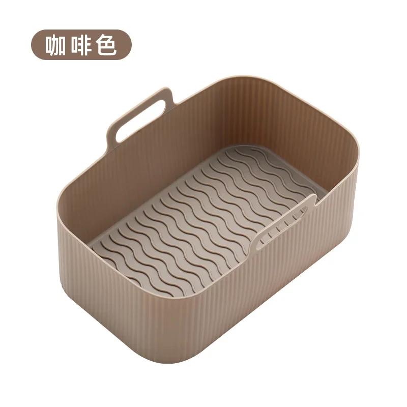 1pcs Air Fryer Silicone Tray Rectangle Oven Baking Tray Basket Reusable Liner Insert Dish for Ninja Foodi Pan Accessories
