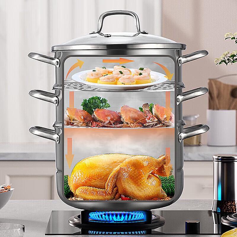 KOBACH 3-stöckiger Dampfgarer & Kochtopf aus Edelstahl 304