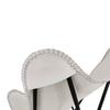 Leather Butterfly Chair - Comfortable Arm Rest Living Room Butterfly Chair – with Black Powder Coated Iron Stand