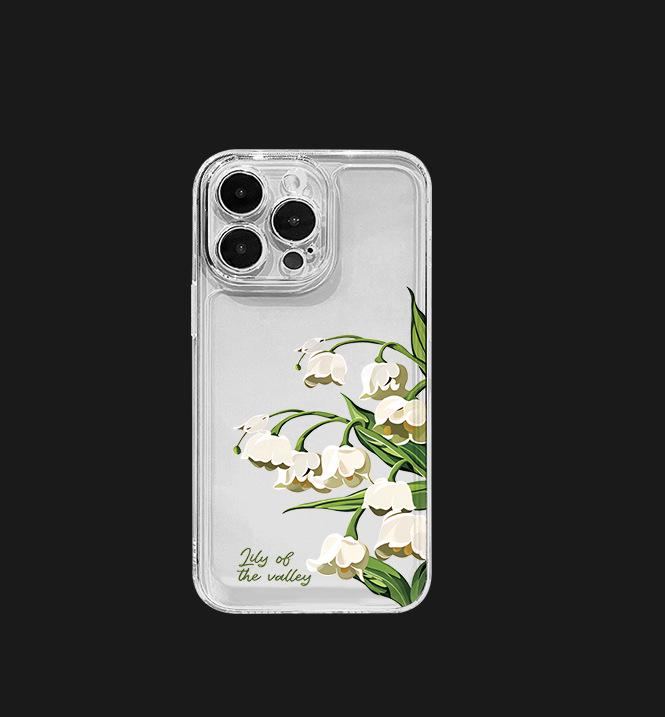 Spring Floral Space Shell Soft Case for iPhone 13/14/15 Pro Max