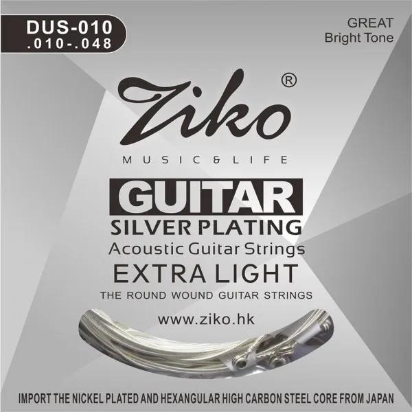 Silver Plated Acoustic Guitar Strings Bright Clear Tone Enhanced Projection Smooth Feel Long Lasting Durability for Folk Guitar