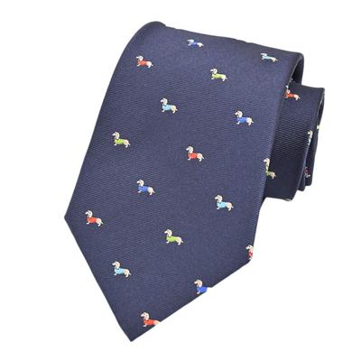 Paul Smith slip (8 cm bred) Hundedesign (MarineBlåMultifarvet (PS84)) [Brugt]