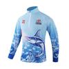 Traspiranti Protezione Solare Fresche Collo Alto Manica Lunga Abbigliamento da Pesca Outdoor Stampato Mezza Zip Seta Ghiacciata Protezione Solare