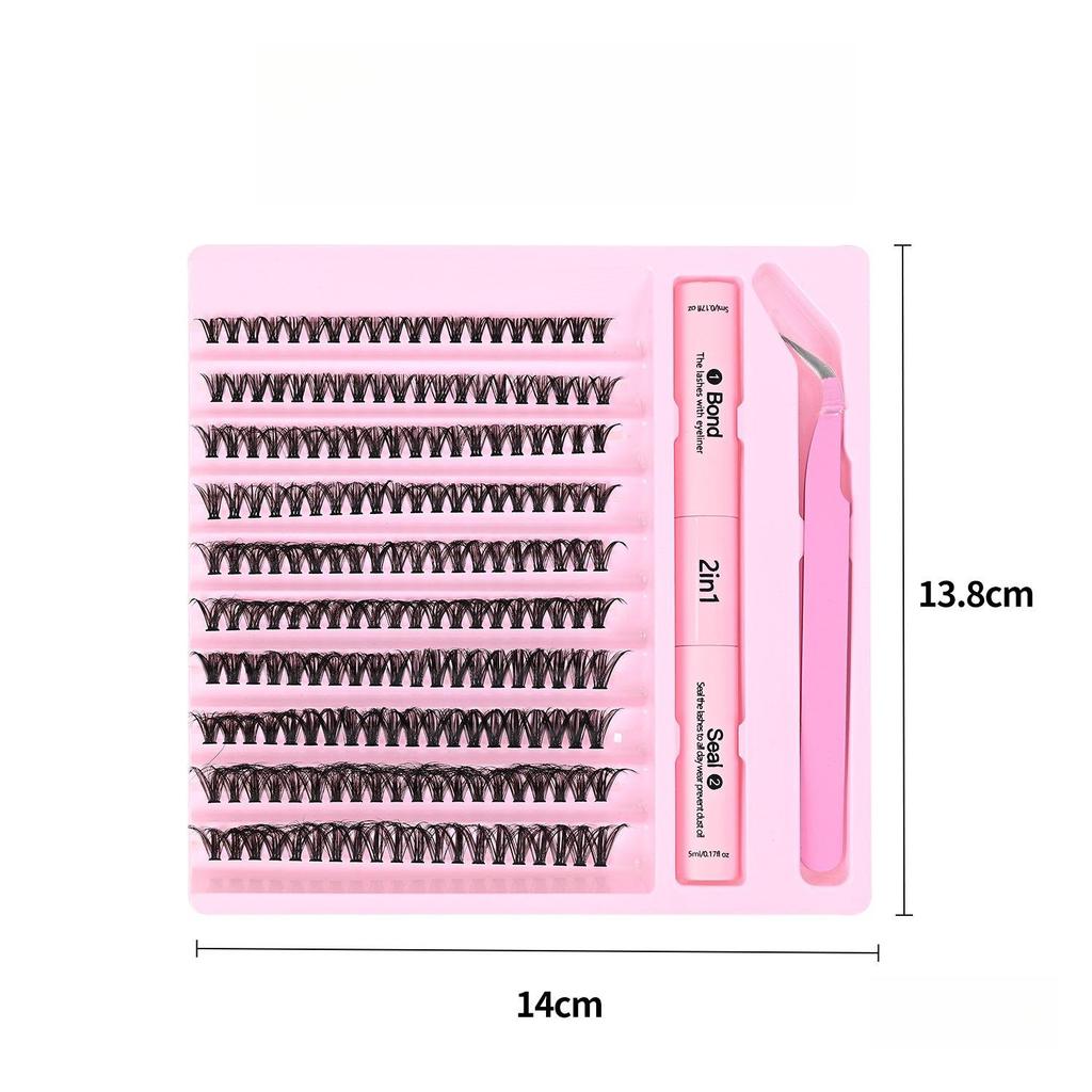 1 Stk. DIY Selbstverpflanzung Europäische und Amerikanische 40D Segmentierte Dicke und Geschwungene Wimpern Set