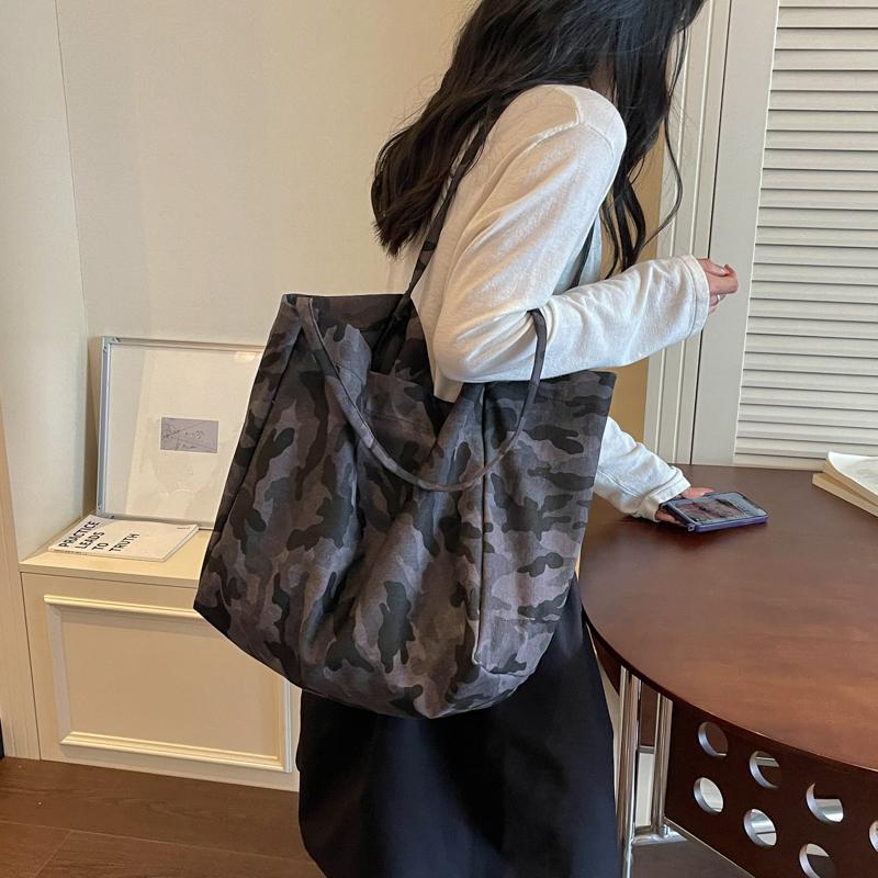 Borsa a Spalla Grande Capacità Borsa Tote Mimetica Borsa da Lavoro da Donna